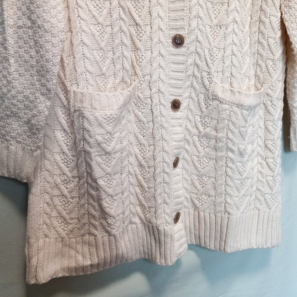 Soft & Cozy Chunky Knit V-Neck Button-Down Cardigan Sweater M-L (T-343) - Picture 6 of 11